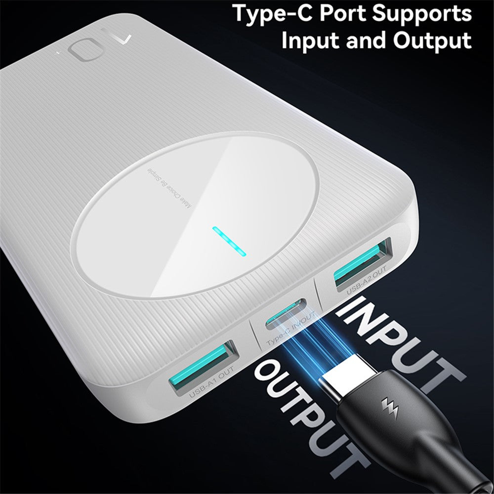 JOYROOM JR-PBF12 10000mAh Power Bank Ultra-Thin Type-C Dual Way Charging Phone External Battery