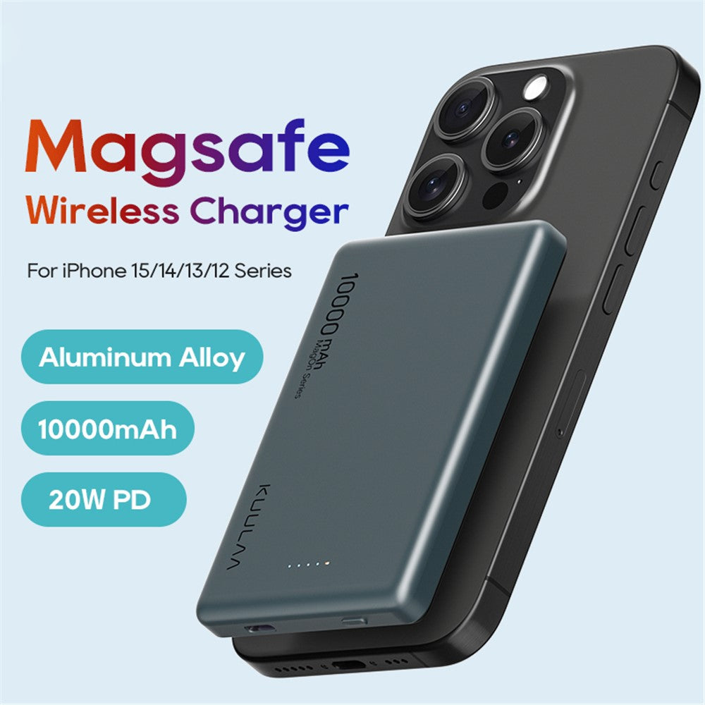 KUULAA KL-YD57 Magon Power Bank 10000mAh Magnetic Phone Wireless Charger Battery Pack