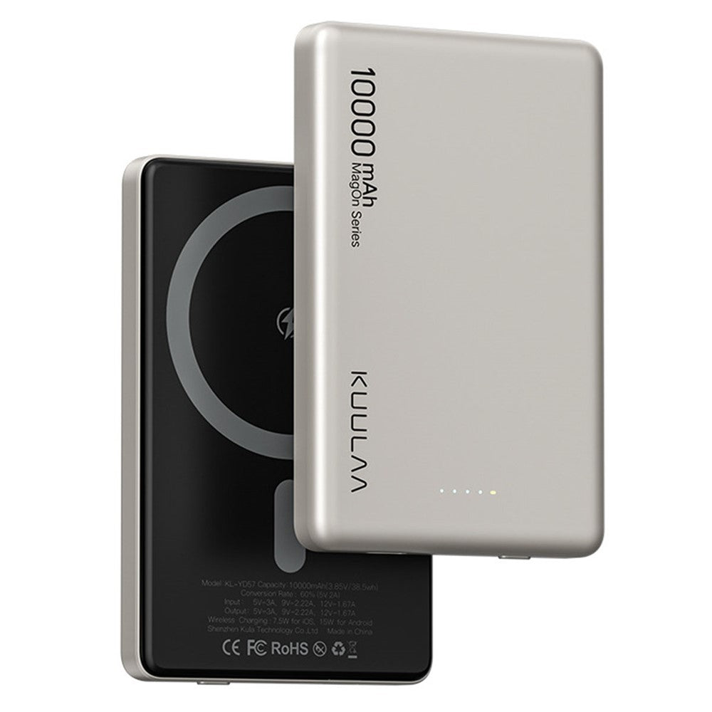 KUULAA KL-YD57 Magon Power Bank 10000mAh Magnetic Phone Wireless Charger Battery Pack