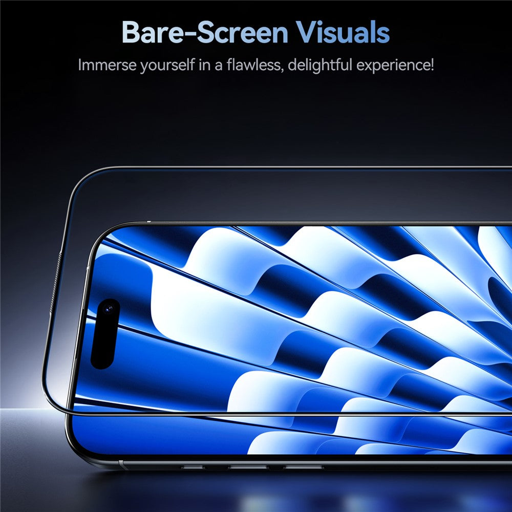 JOYROOM JR-MQS0568 For iPhone 17 Pro Screen Protector Silk Printing 2.5D High Aluminium-Silicon Glass Clear Film