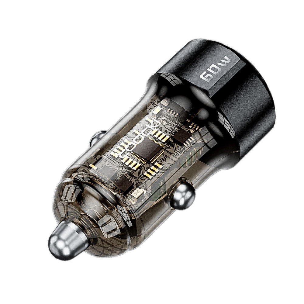 TOOCKI 60W Car Charger – Dual USB-A & USB-C Fast Charging