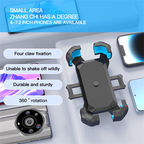Anti-Shake Motorcycle Phone Mount – 360° Rotating Stand