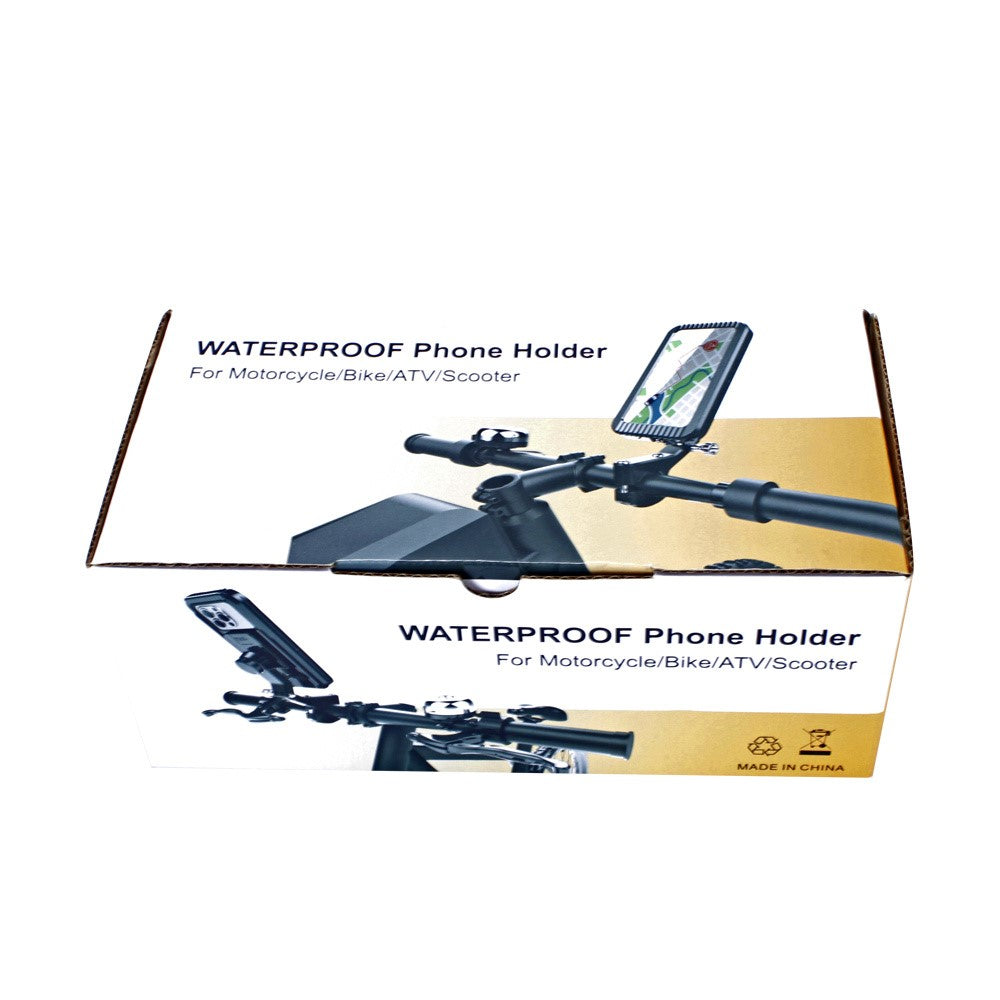 Motorcycle Bike Electric Scooter Phone Mount Rearview Mirror Holder Waterproof Case