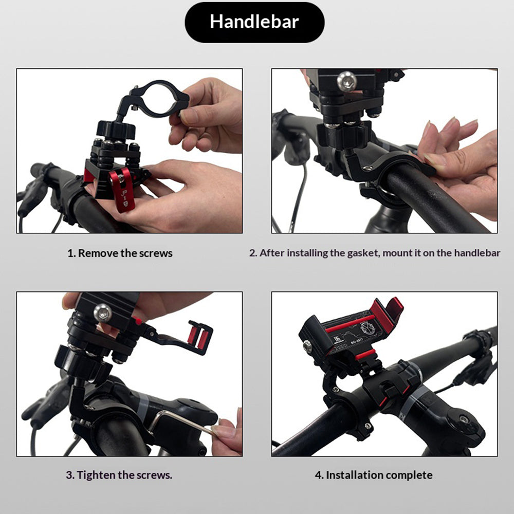 BENGGUO Bicycle Motorcycle Phone Mount 360-Degree Rotation Adjustable Handlebar Holder Aluminum Alloy Anti Shake