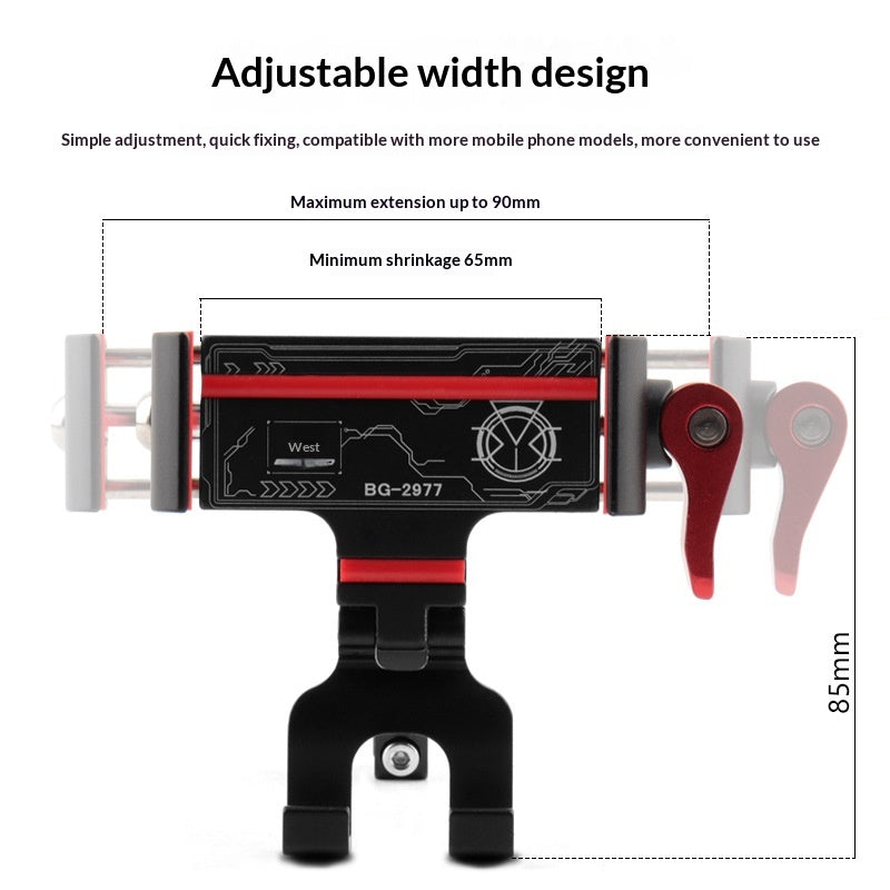 BENGGUO Bicycle Motorcycle Phone Mount 360-Degree Rotation Adjustable Handlebar Holder Aluminum Alloy Anti Shake