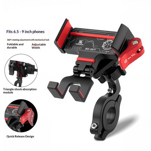 BENGGUO Aluminum Alloy Bike Phone Mount – Adjustable Anti-Shake Holder