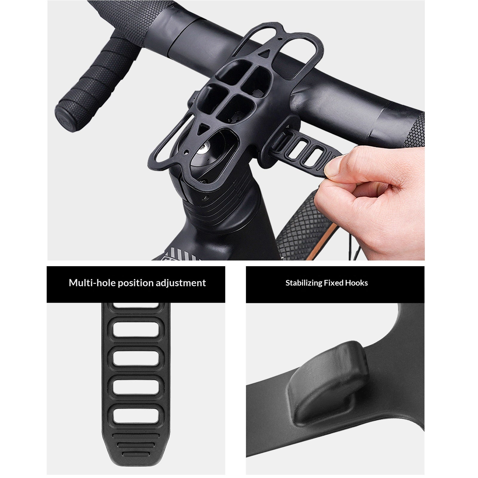 ENLEE Bicycle Handlebar Phone Mount Holder Anti Slip Silicone Strap Shock Absorbing Cellphone Stand