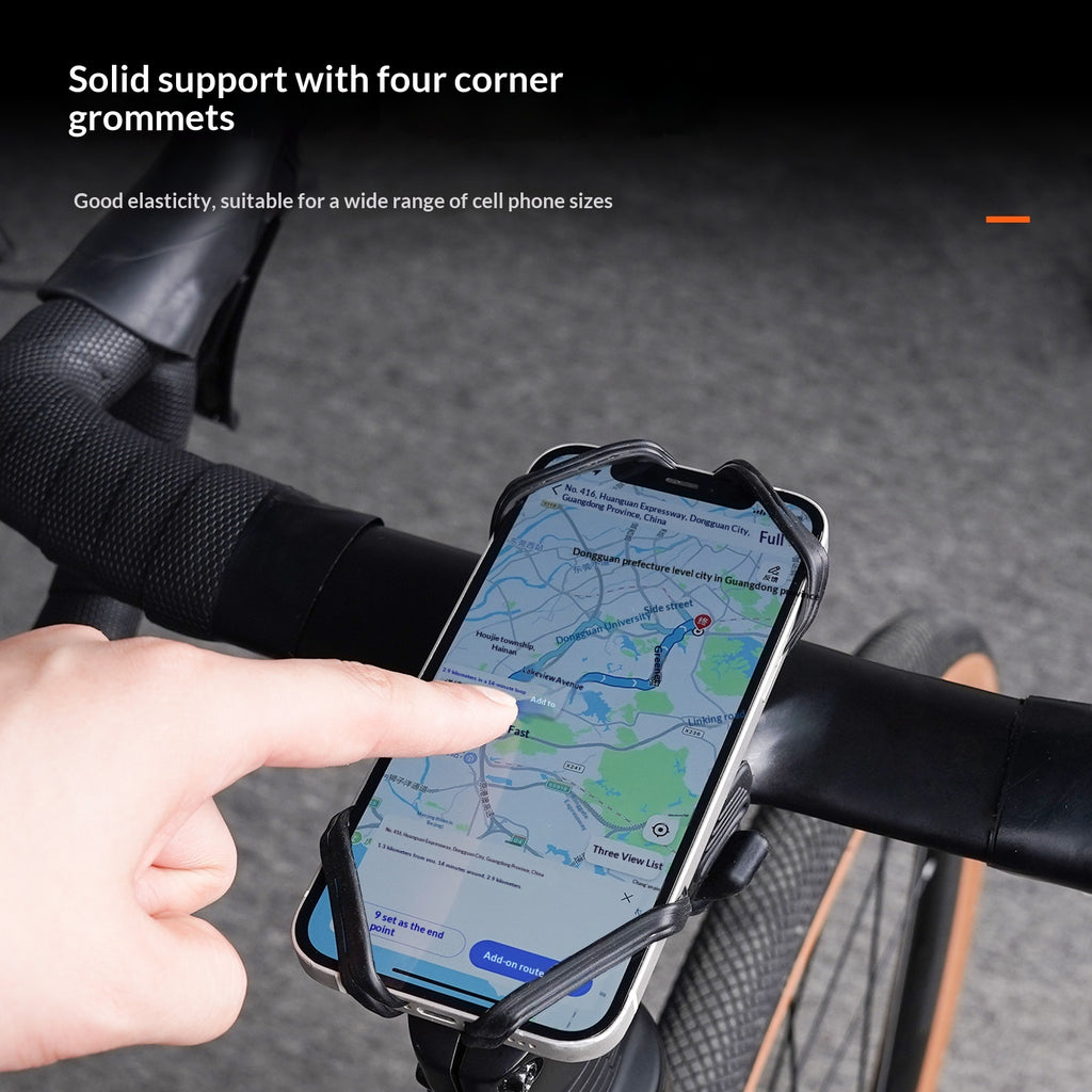 ENLEE Bicycle Handlebar Phone Mount Holder Anti Slip Silicone Strap Shock Absorbing Cellphone Stand