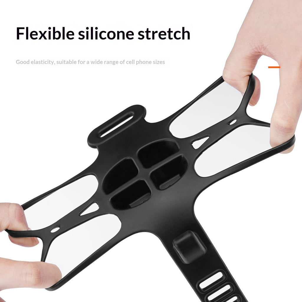 ENLEE Bicycle Handlebar Phone Mount Holder Anti Slip Silicone Strap Shock Absorbing Cellphone Stand