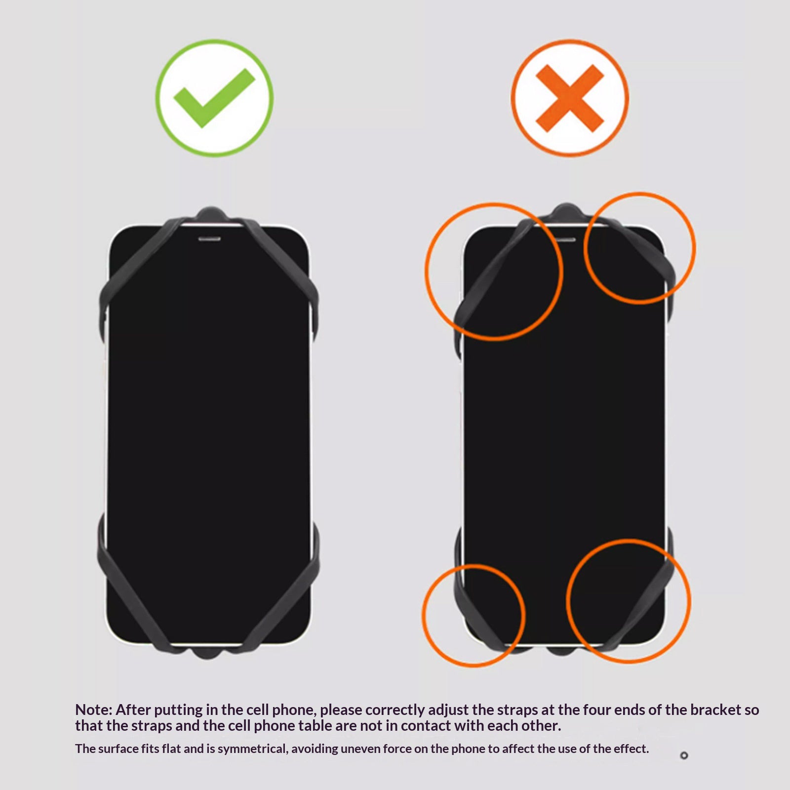 ENLEE Bicycle Handlebar Phone Mount Holder Anti Slip Silicone Strap Shock Absorbing Cellphone Stand
