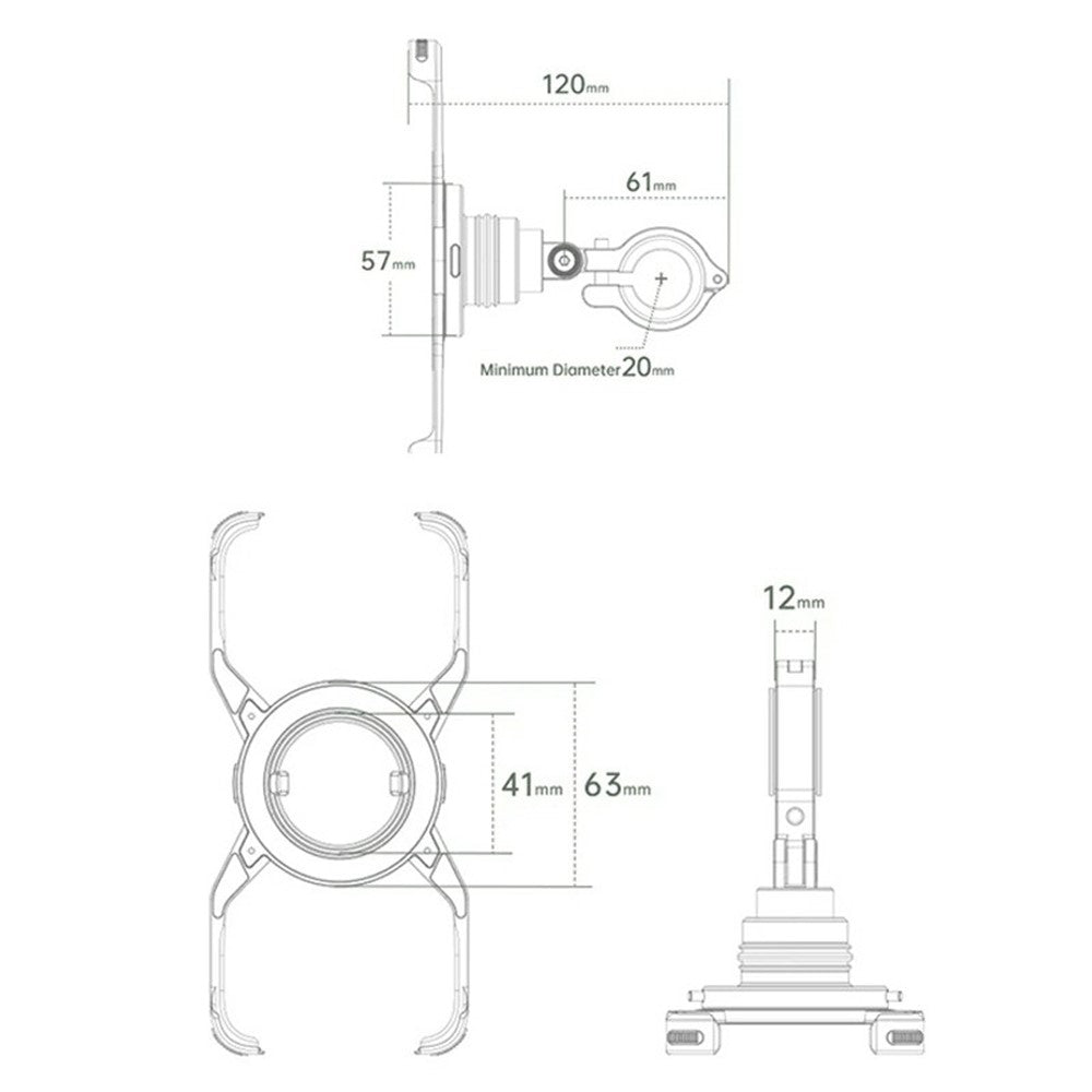 Z10 For iPhone 16 Pro Max Motorcycle Mount Magnetic Phone Holder Anti Shake Cycling Bracket