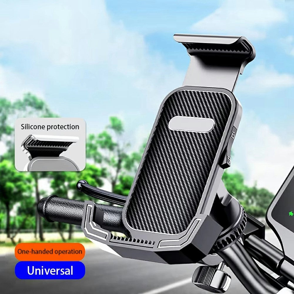 Motorcycle Bike Phone Mount Holder 360 Rotation Universal 4.7-7.1 Inch Adjustable Handlebar Stand
