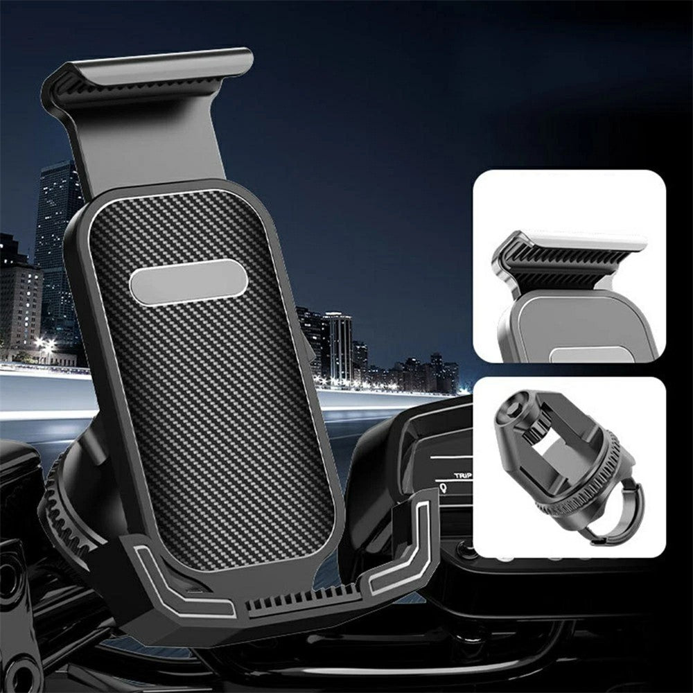 Motorcycle Bike Phone Mount Holder 360 Rotation Universal 4.7-7.1 Inch Adjustable Handlebar Stand