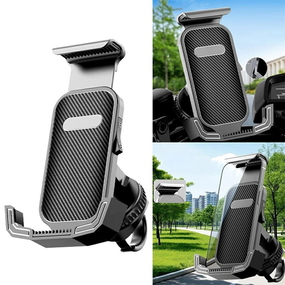 Motorcycle Bike Phone Mount Holder 360 Rotation Universal 4.7-7.1 Inch Adjustable Handlebar Stand