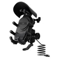 WUPP CS-2056A1 Motorcycle Phone Holder with USB-A+Type-C+Wireless 3-in-1 Charging, Mirror Mount