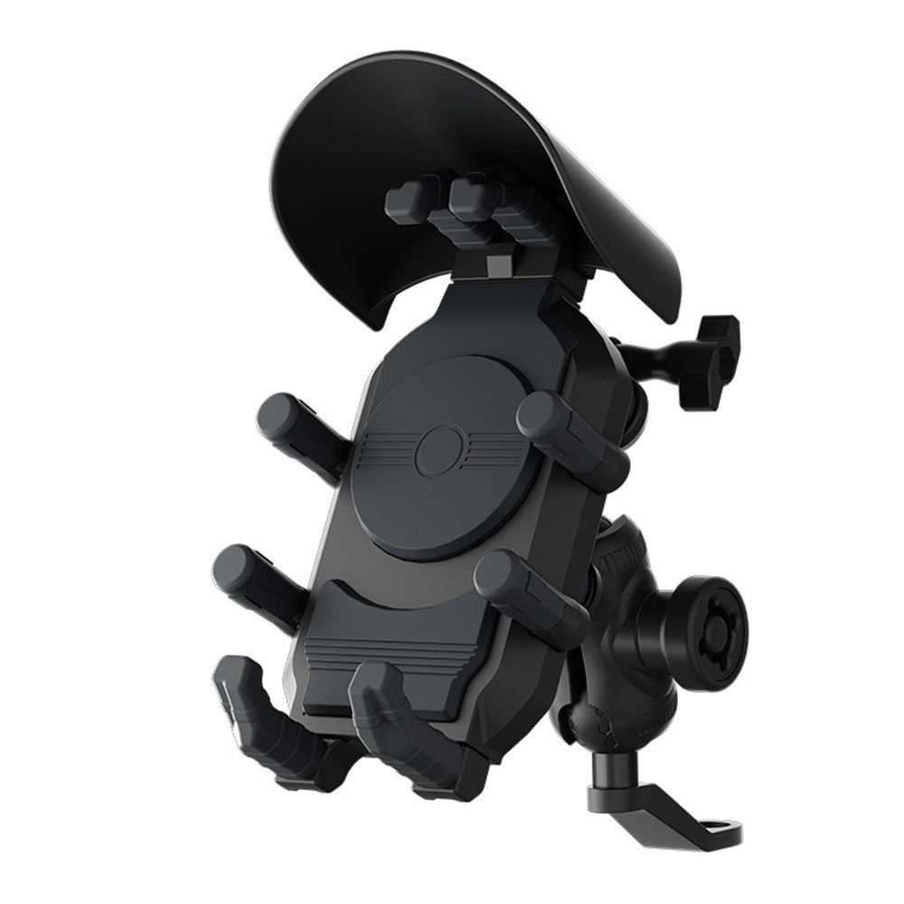 WUPP CS-2056B1 Motorcycle Phone Holder Rearview Mirror Mount Anti-Shock Phone Bracket