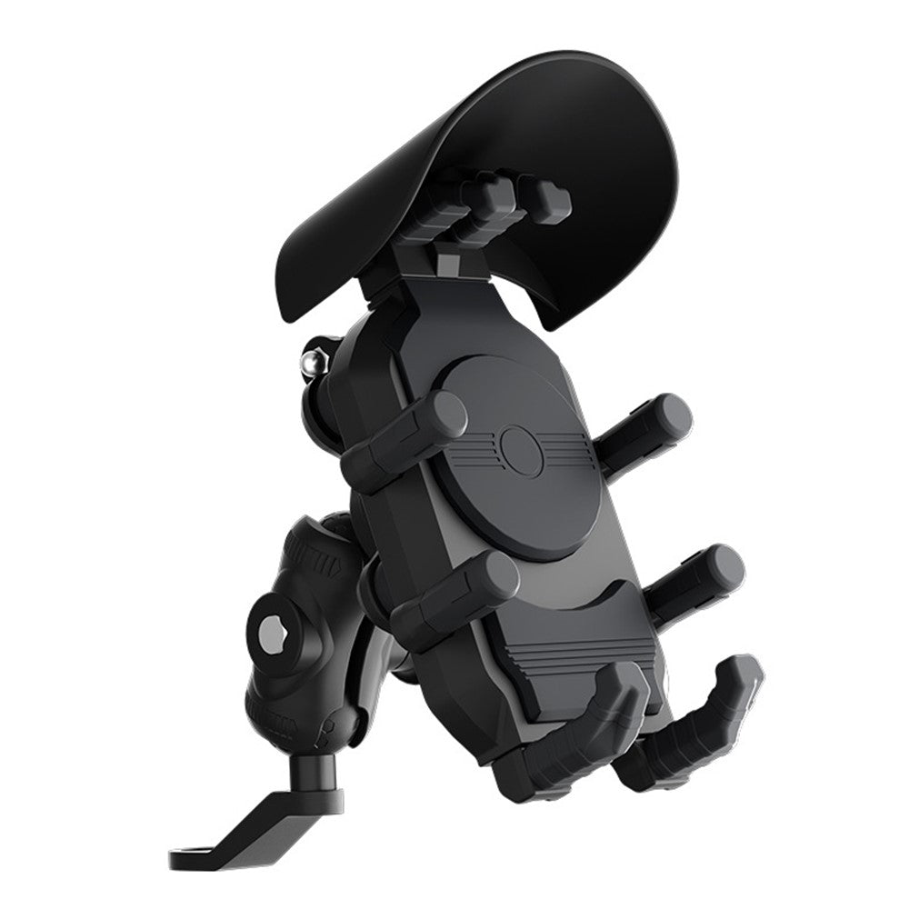 WUPP CS-2056B1 Motorcycle Phone Holder Rearview Mirror Mount Anti-Shock Phone Bracket
