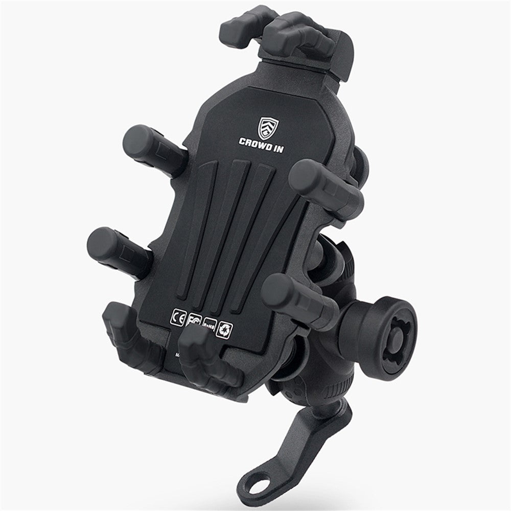 WUPP CS-1990D1 Anti-theft Motorcycle Phone Holder Rearview Mirror Aluminum Alloy Phone Mount Clamp