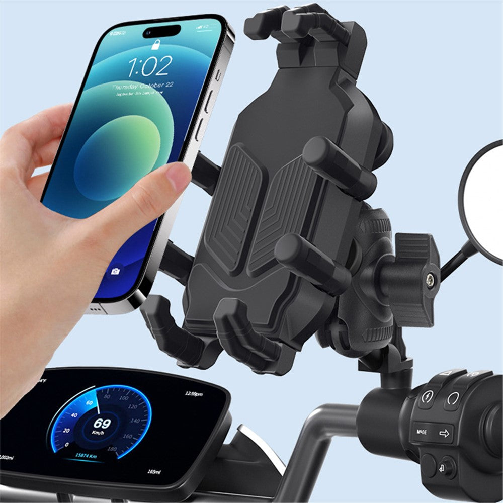 WUPP CS-1988A2 Rearview Mirror Phone Mount Adjustable Motorcycle Bike CNC Ball Head Aluminum Alloy Phone Holder