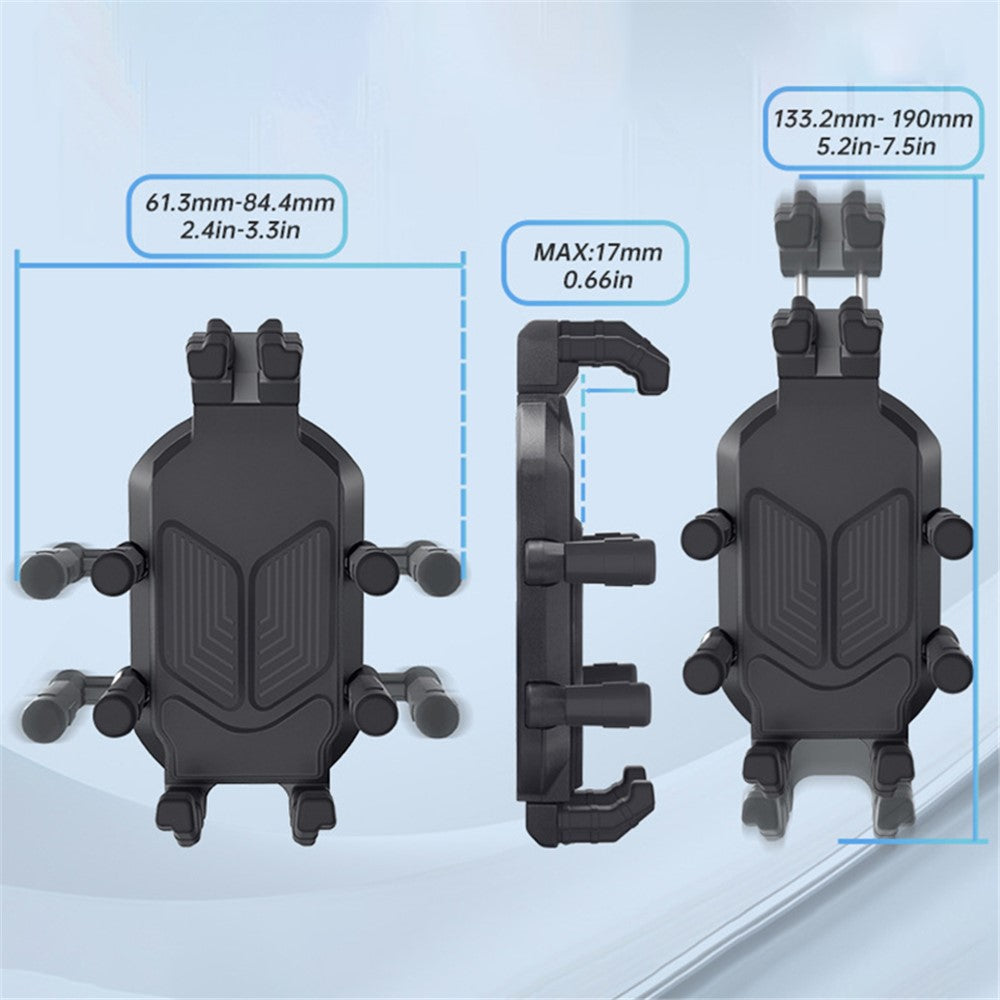 WUPP CS-1988A2 Rearview Mirror Phone Mount Adjustable Motorcycle Bike CNC Ball Head Aluminum Alloy Phone Holder