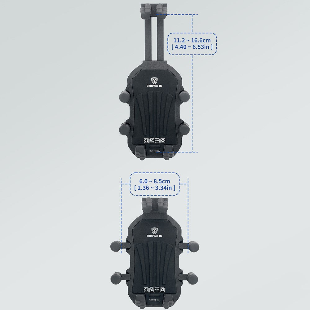 WUPP ZH-1990A2 Motorbike Phone Holder Anti-Shock Aluminium Alloy Phone Mount with M10 Ball