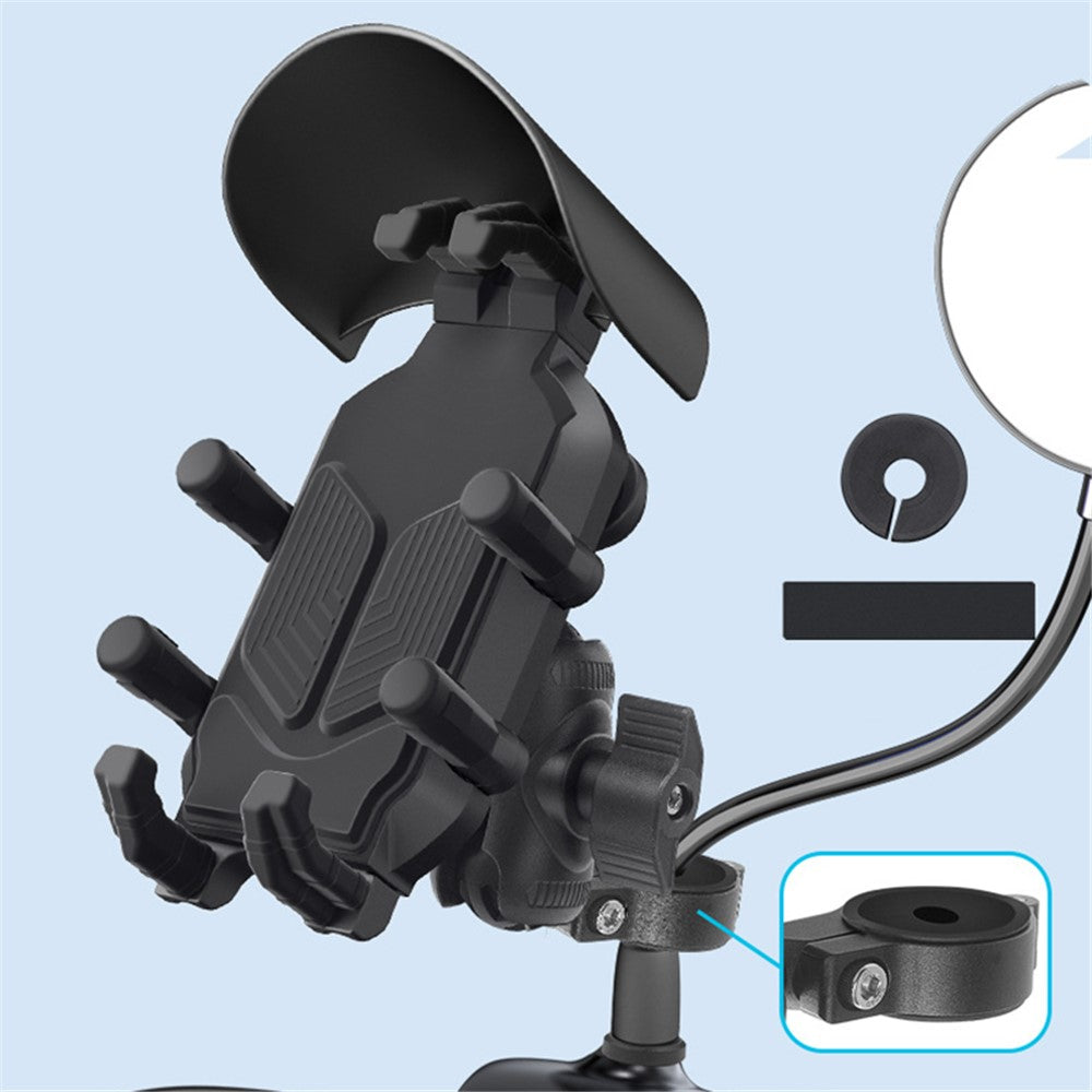 WUPP CS-1988A1 Motorbike Handlebar Phone Holder CNC Anti-Shock Braceket for 4.7-7.2 inch Phones