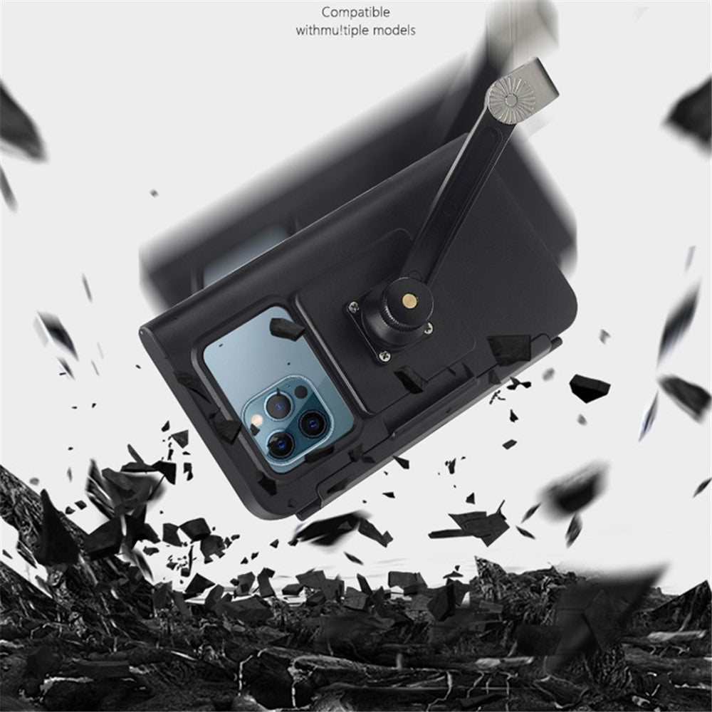 WUPP CS-1937A1 Motorcycle Rearview Mirror Phone Holder Waterproof Phone Mount Case for Electric Bikes