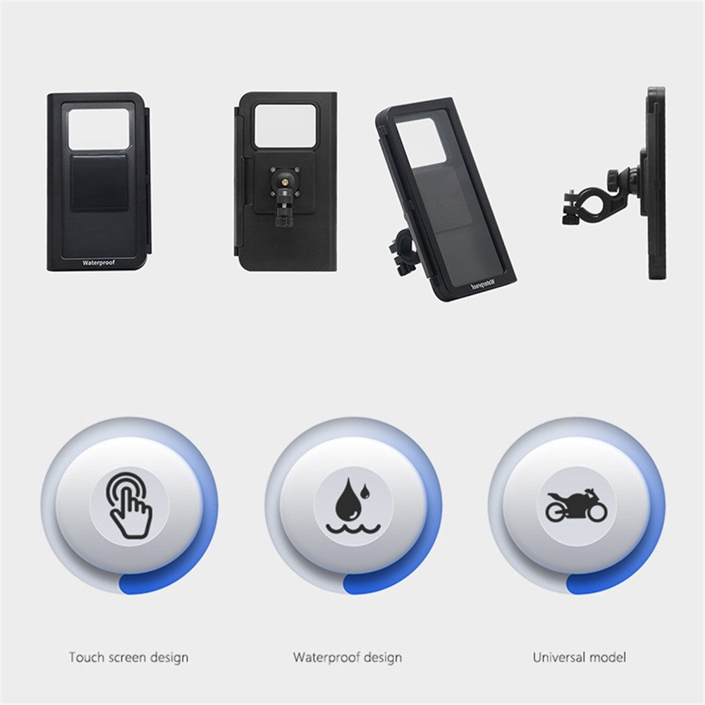 WUPP CS-1937B1 Motorbike Handlebar Phone Holder Sensitive Touch IP67 Waterproof Phone Case