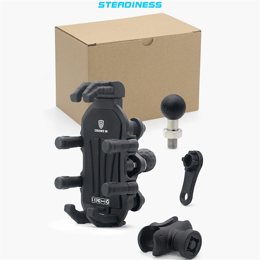WUPP ZH-1990B2 Anti-Theft Motorcycle Fork Stem Phone Mount Aluminum Alloy Bike Ball Phone Holder