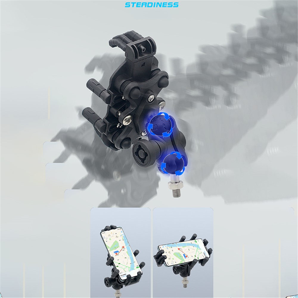 WUPP ZH-1990B2 Anti-Theft Motorcycle Fork Stem Phone Mount Aluminum Alloy Bike Ball Phone Holder