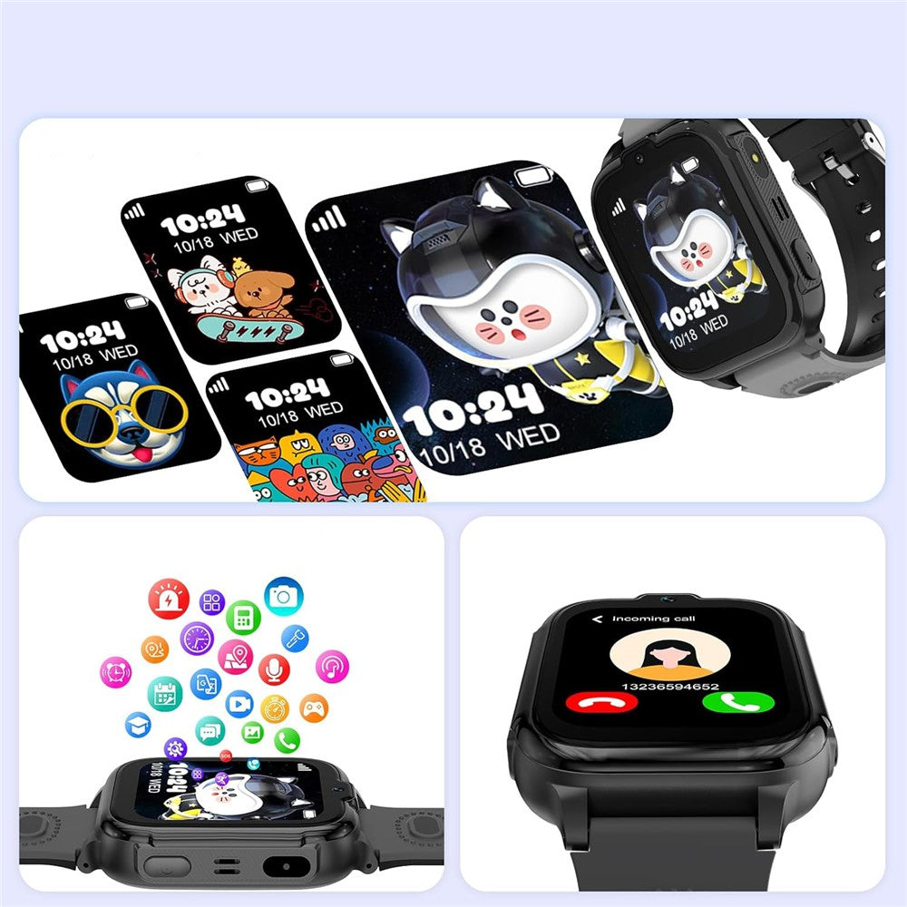 DH28 1.83 Inch Screen 4G Smart Watch for Kids GPS Locator SOS Calling Wristwatch (Europe  /  Asia  /  Africa Version)