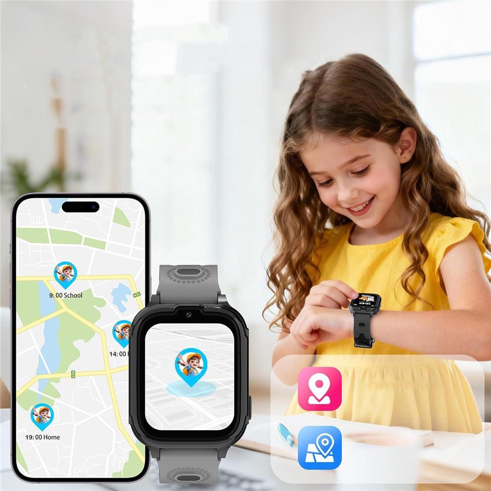 DH28 1.83 Inch Screen 4G Smart Watch for Kids GPS Locator SOS Calling Wristwatch (Europe  /  Asia  /  Africa Version)
