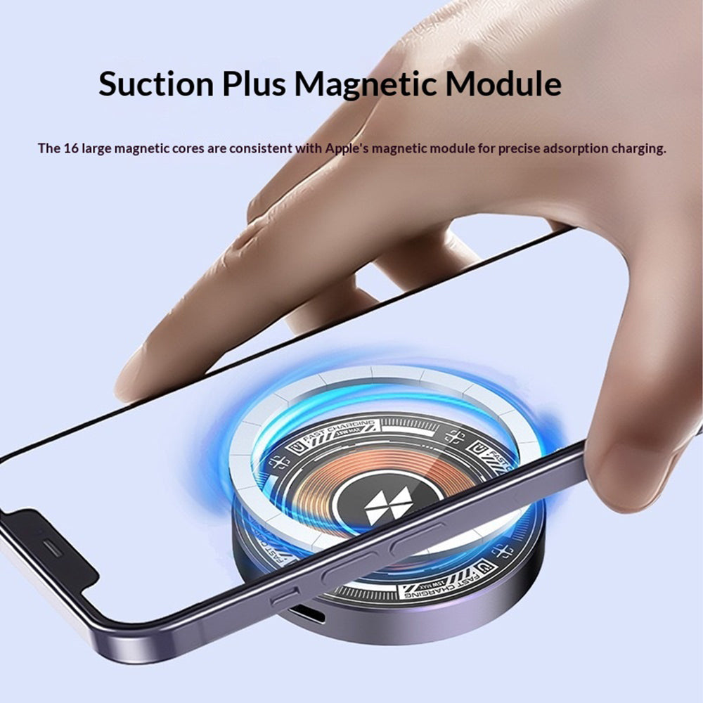 Double-Sided Transparent Wireless Charging Pad – Aluminum & Tempered Glass, 15W