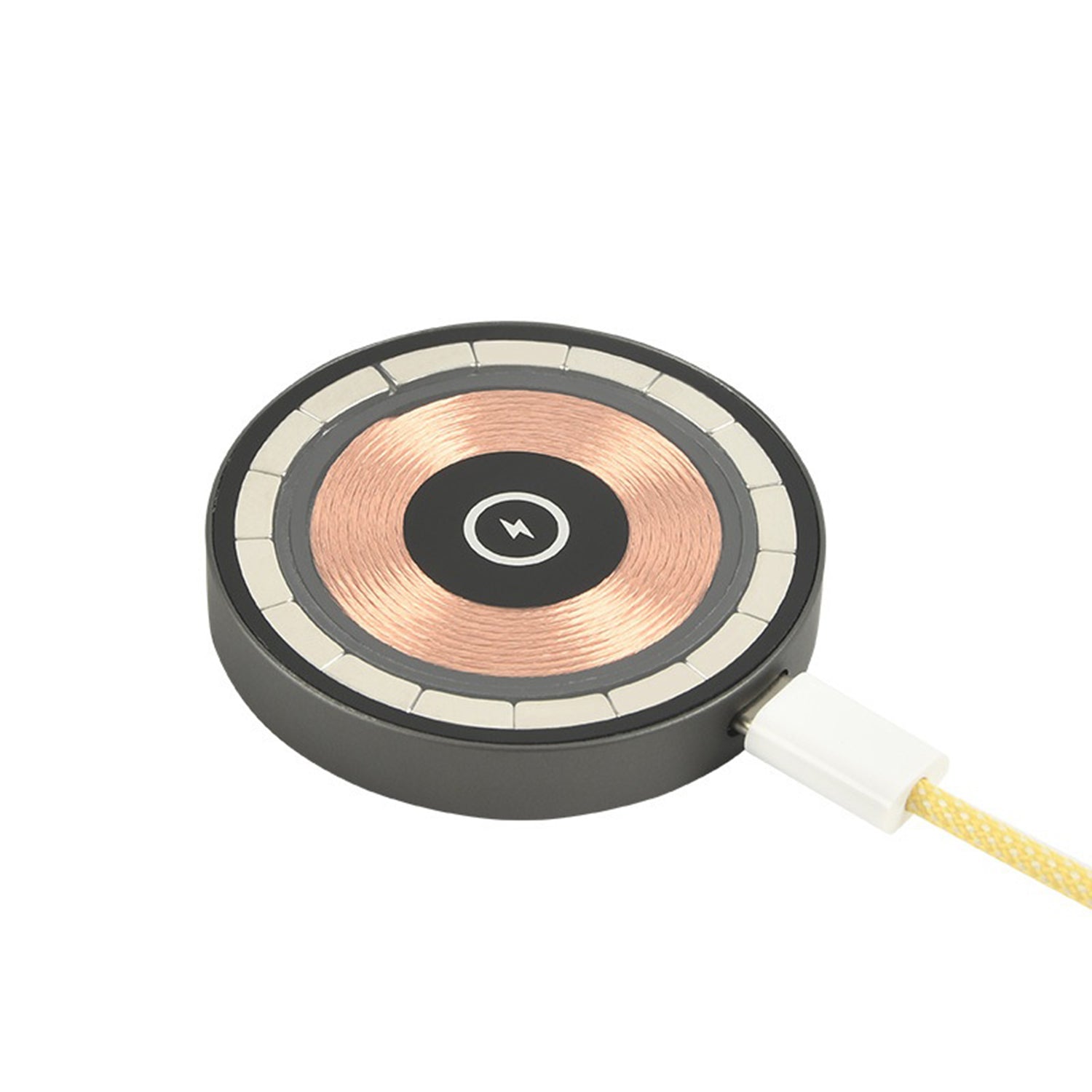 Transparent Industrial-Style Wireless Charger – Tempered Glass & Aluminum, 15W Fast Charging