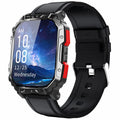 F407 Outdoor Waterproof Rugged Smart Watch Blood Sugar Heart Rate Monitor with Leather Strap