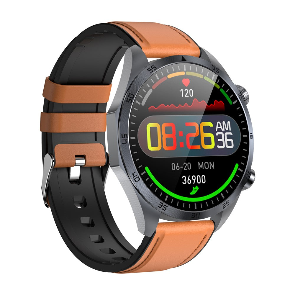 AMOLED Health Smart Watch – One-Tap Health Check, Leather Strap (TK29)