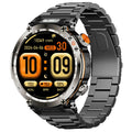 HT30 Steel Strap 1.7-inch Smart Watch Health Monitoring Money Detector Light Compass Sports Watch