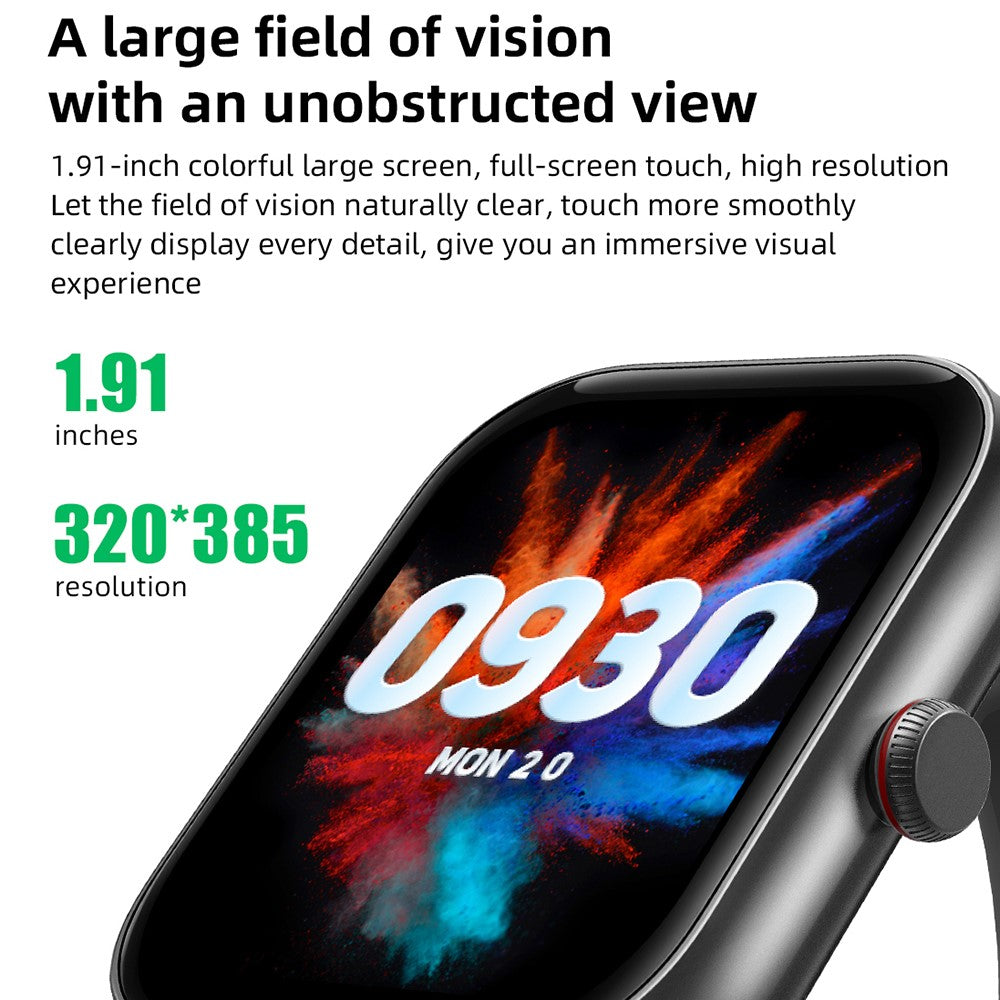 IDW20 1.91 Inch Smartwatch Bluetooth-compatible Calling Watch with Multi-Sport Modes  /  IP68 Waterproof  /  Alexa Voice Control