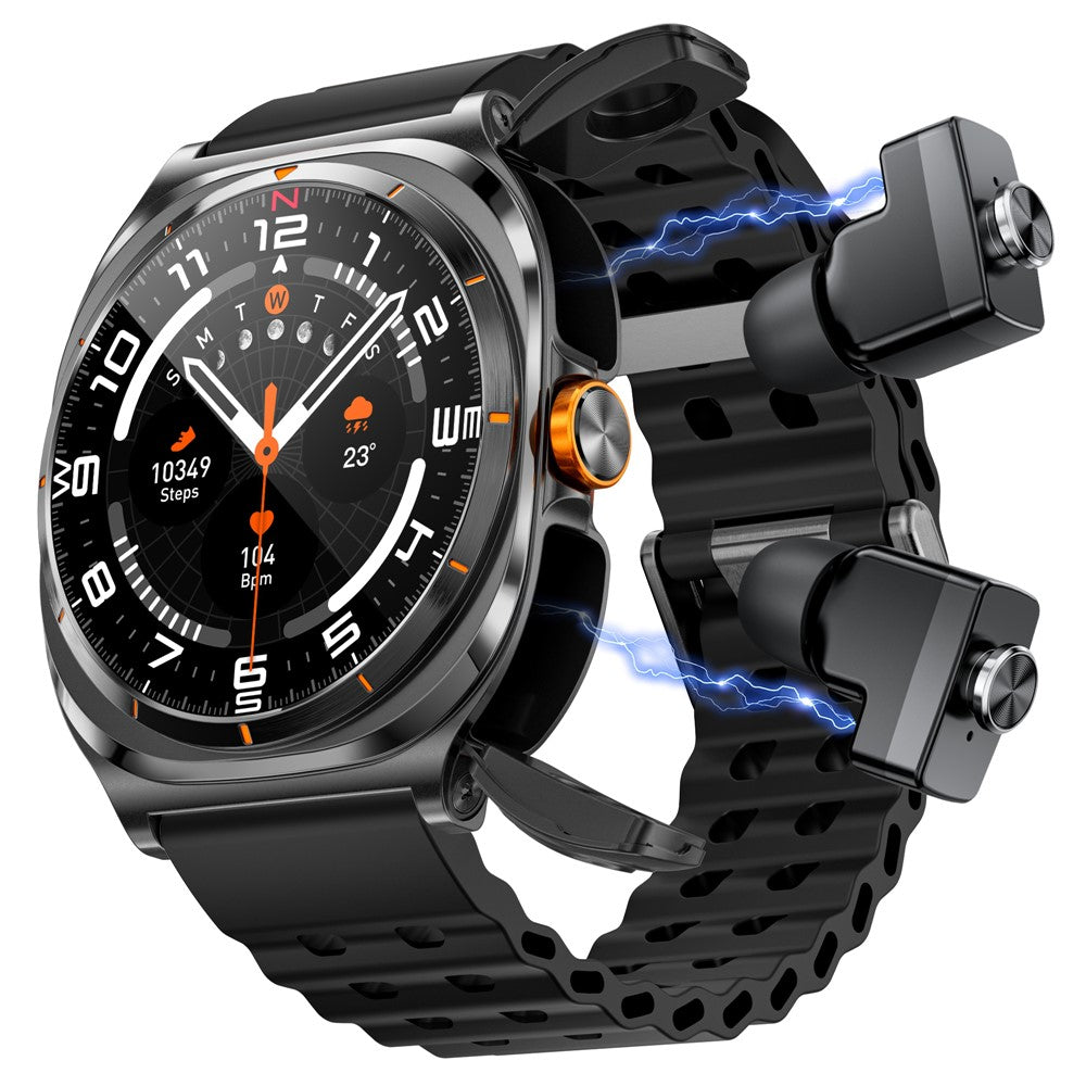 2-in-1 Sports Smartwatch with TWS Earbuds – 1.53" Round Screen (GT98)