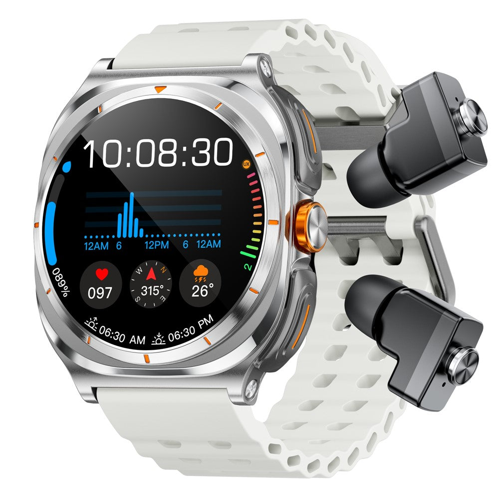 2-in-1 Sports Smartwatch with TWS Earbuds – 1.53" Round Screen (GT98)