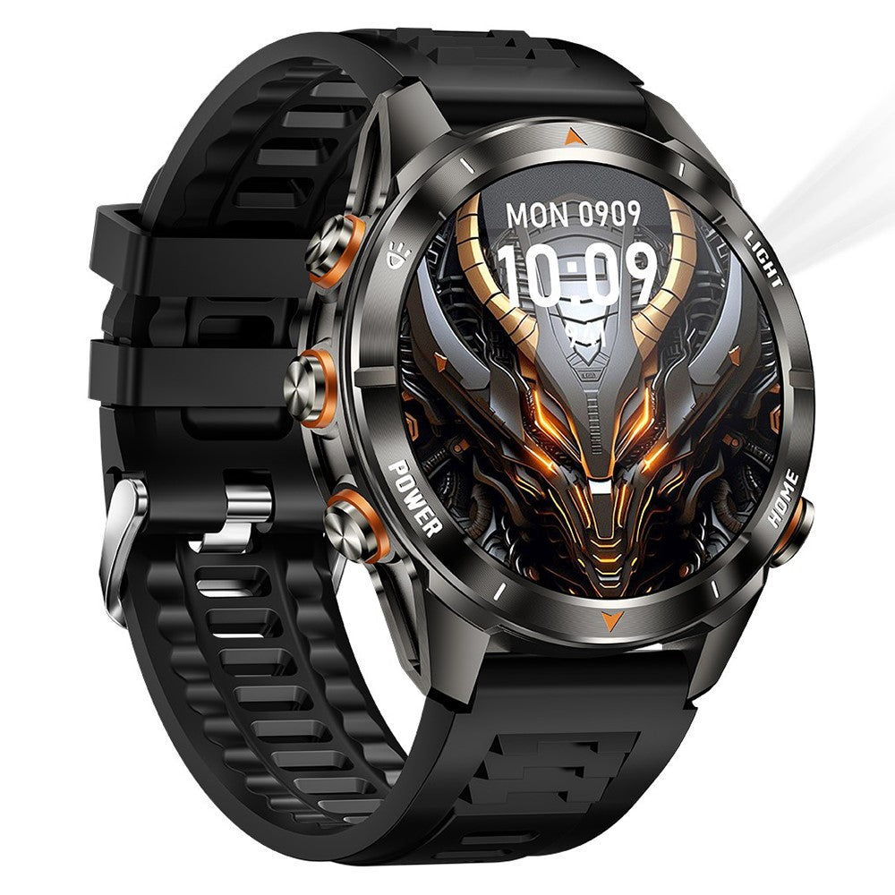 KT80 Outdoor Sports Smart Watch 3ATM Waterproof Bluetooth-Compatible Calling Wristwatch with Flashlight