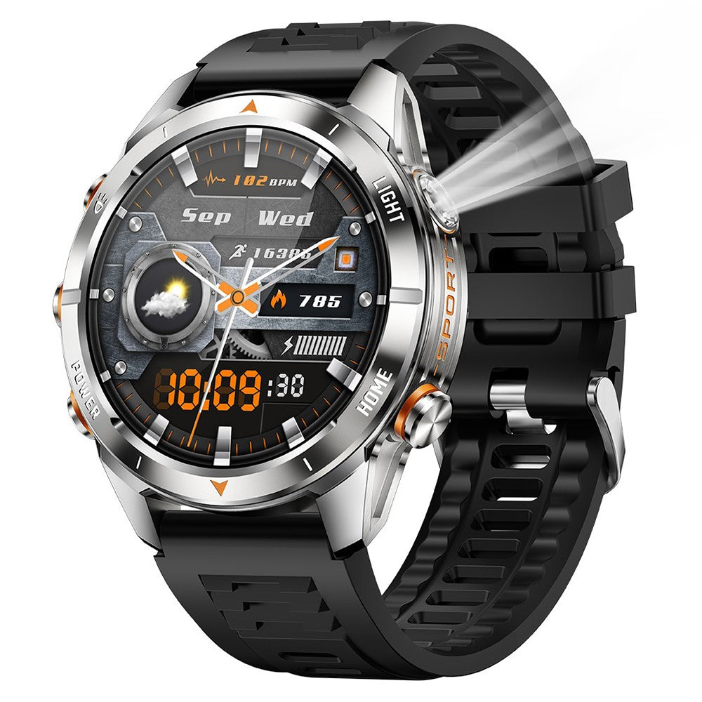 Metal Outdoor Smart Watch – 3ATM Waterproof, Calls & Flashlight (KT80)