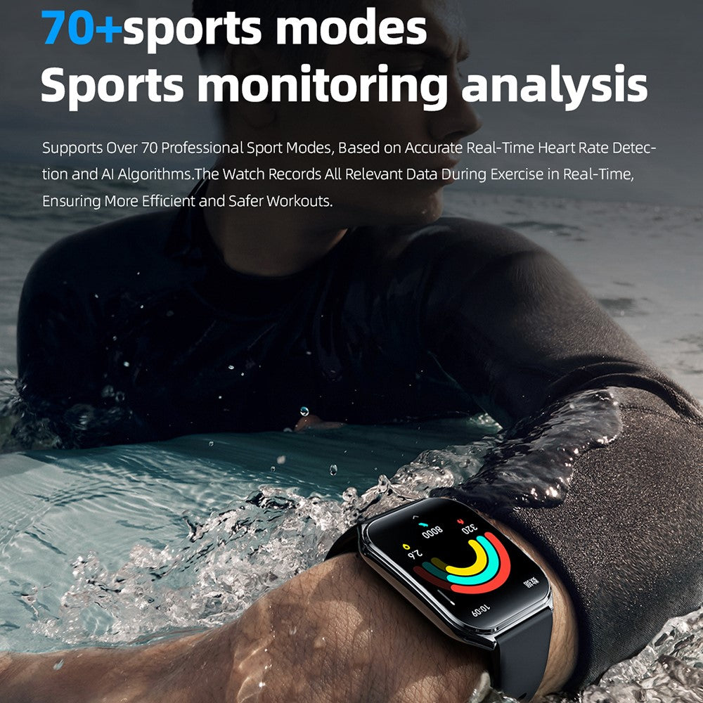 MT61 Ultra Thin Smart Watch 1.96 Inch AMOLED Curved Screen Bluetooth-Compatible Calling Health Monitor, Leather Strap