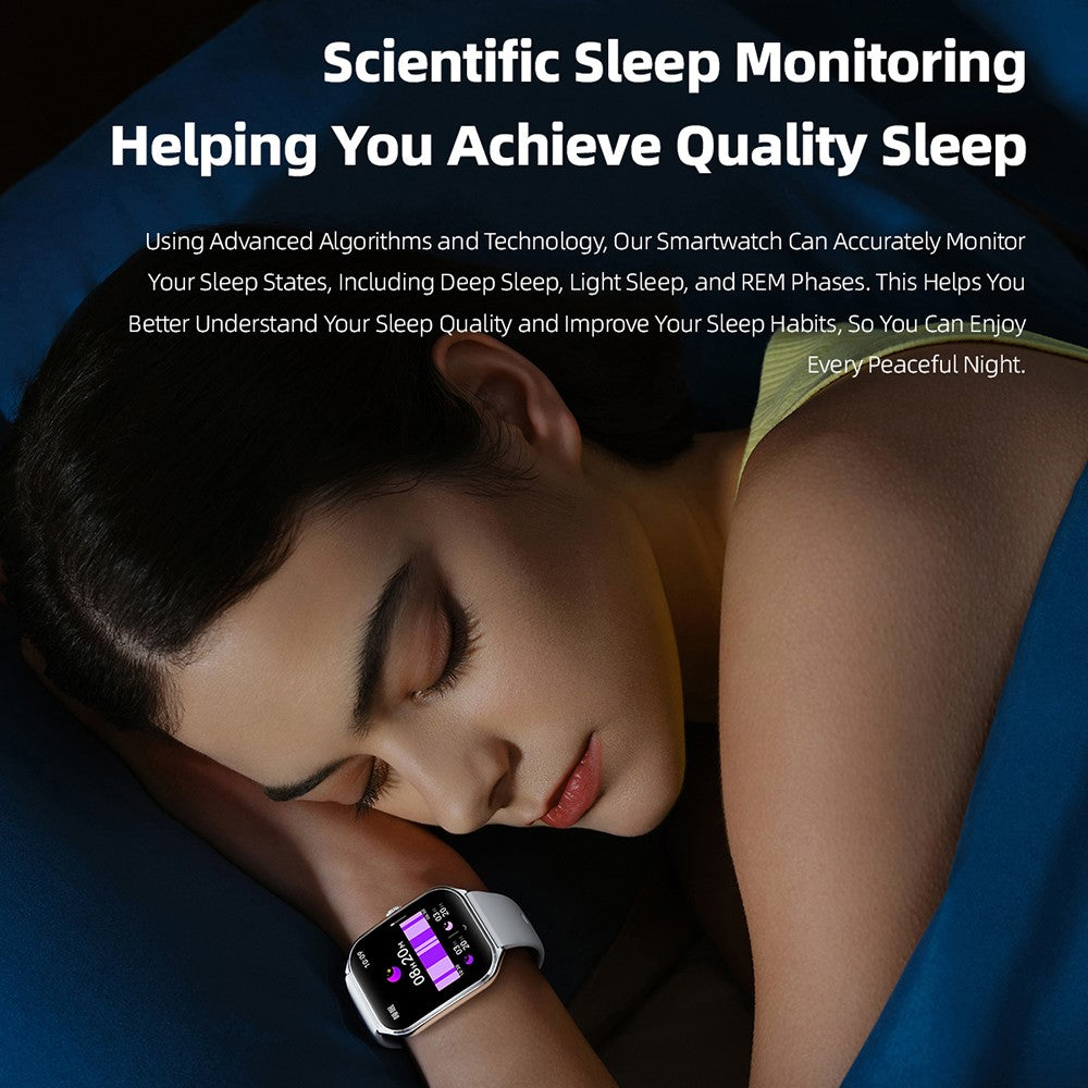 MT61 Ultra Thin Smart Watch 1.96 Inch AMOLED Curved Screen Bluetooth-Compatible Calling Health Monitor, Leather Strap