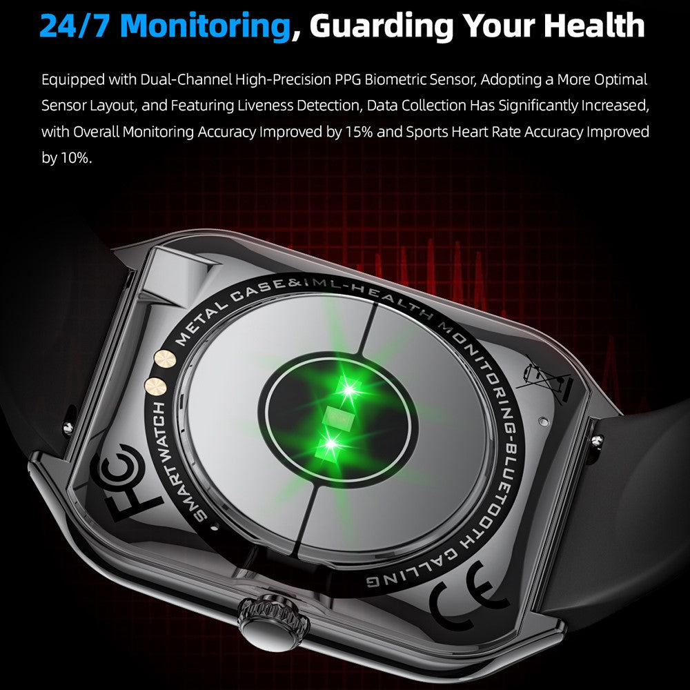 MT61 Ultra Thin Smart Watch 1.96 Inch AMOLED Curved Screen Bluetooth-Compatible Calling Health Monitor, Leather Strap
