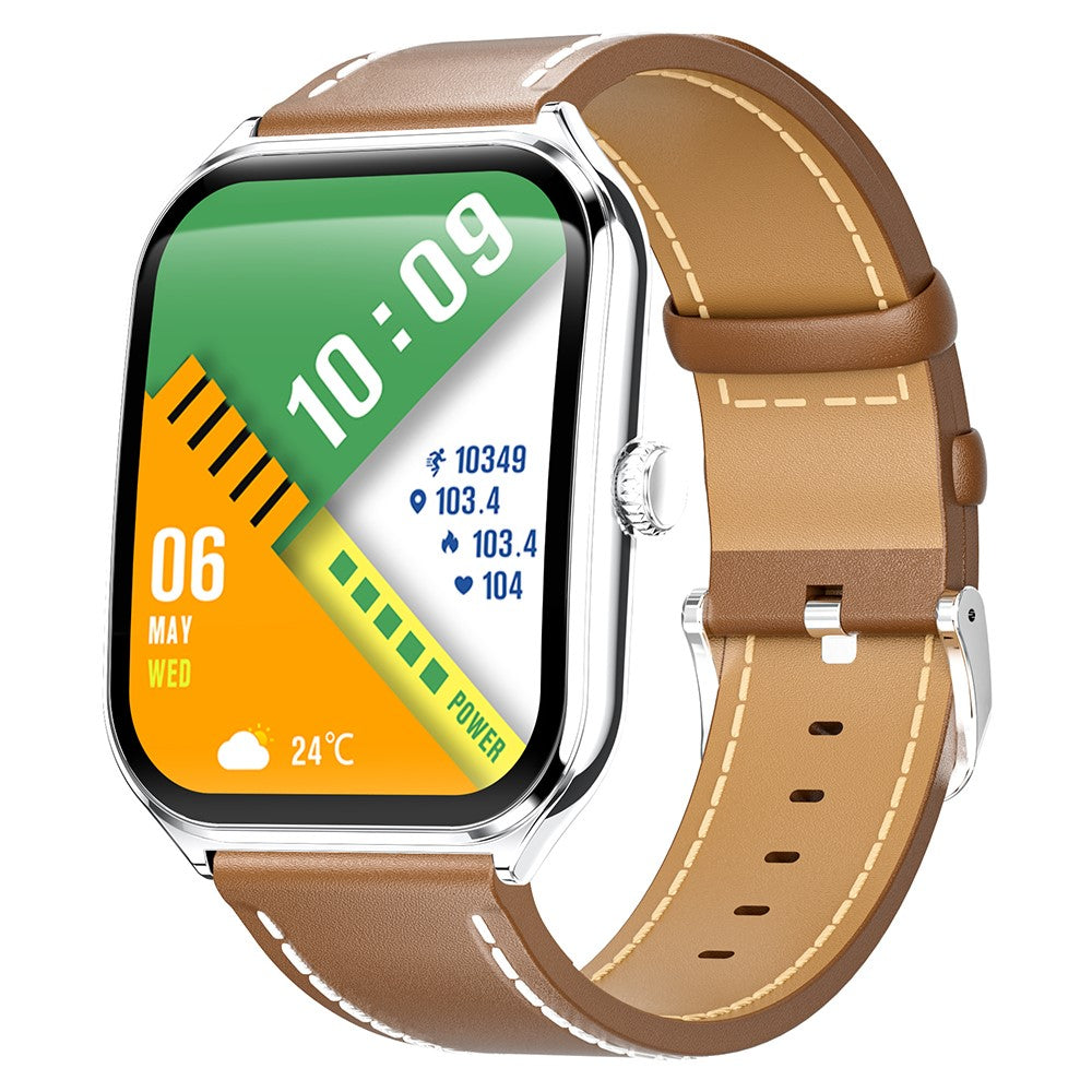 Ultra-Thin 1.96" AMOLED Smart Watch – Leather Strap (MT61)