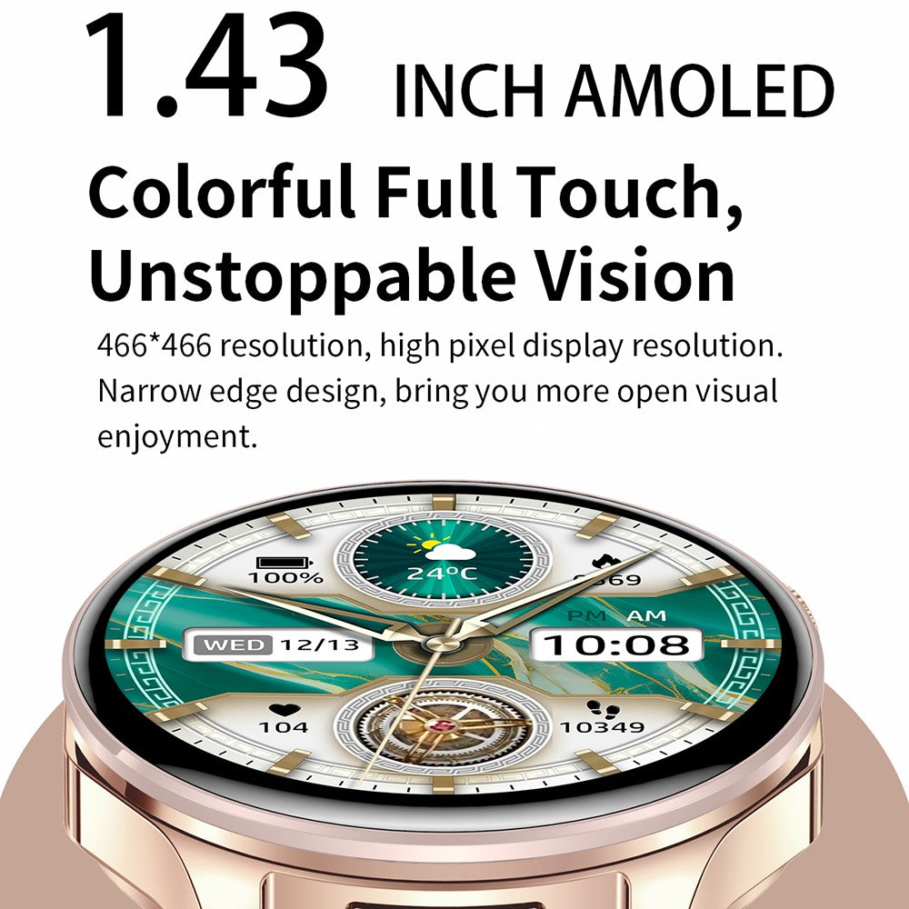 T98 2 In 1 Smart Watch with TWS Earbuds 1.43 Inch AMOLED Screen Bluetooth-Compatible Calling Wristwatch