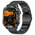 AK80 2.01 Inch HD Screen Smart Watch Bluetooth-Compatible Calling Heart Rate Monitor Sports Tracker, Steel Strap