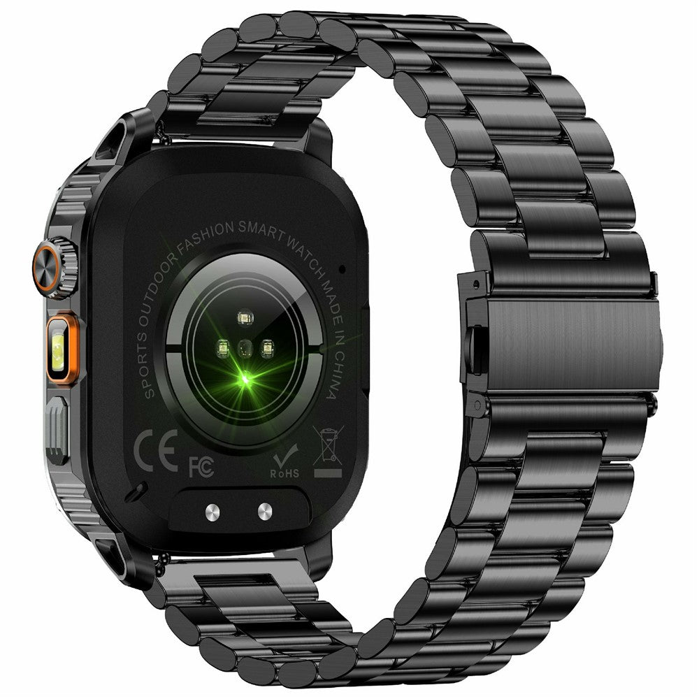 AK80 2.01 Inch HD Screen Smart Watch Bluetooth-Compatible Calling Heart Rate Monitor Sports Tracker, Steel Strap
