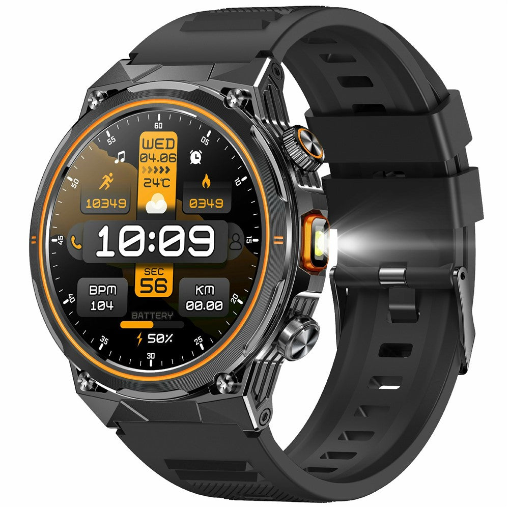 AK81 1.46 Inch IPS Screen Smart Watch Heart Rate Monitor Bluetooth-Compatible Calling Sports Wristwatch, Silicone Strap